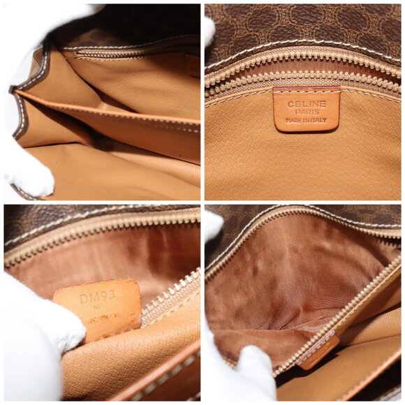 CELINE Macadam Canvas Shoulder Bag PVC Leather Brown Gold Auth 122382 - Picture 15 of 16